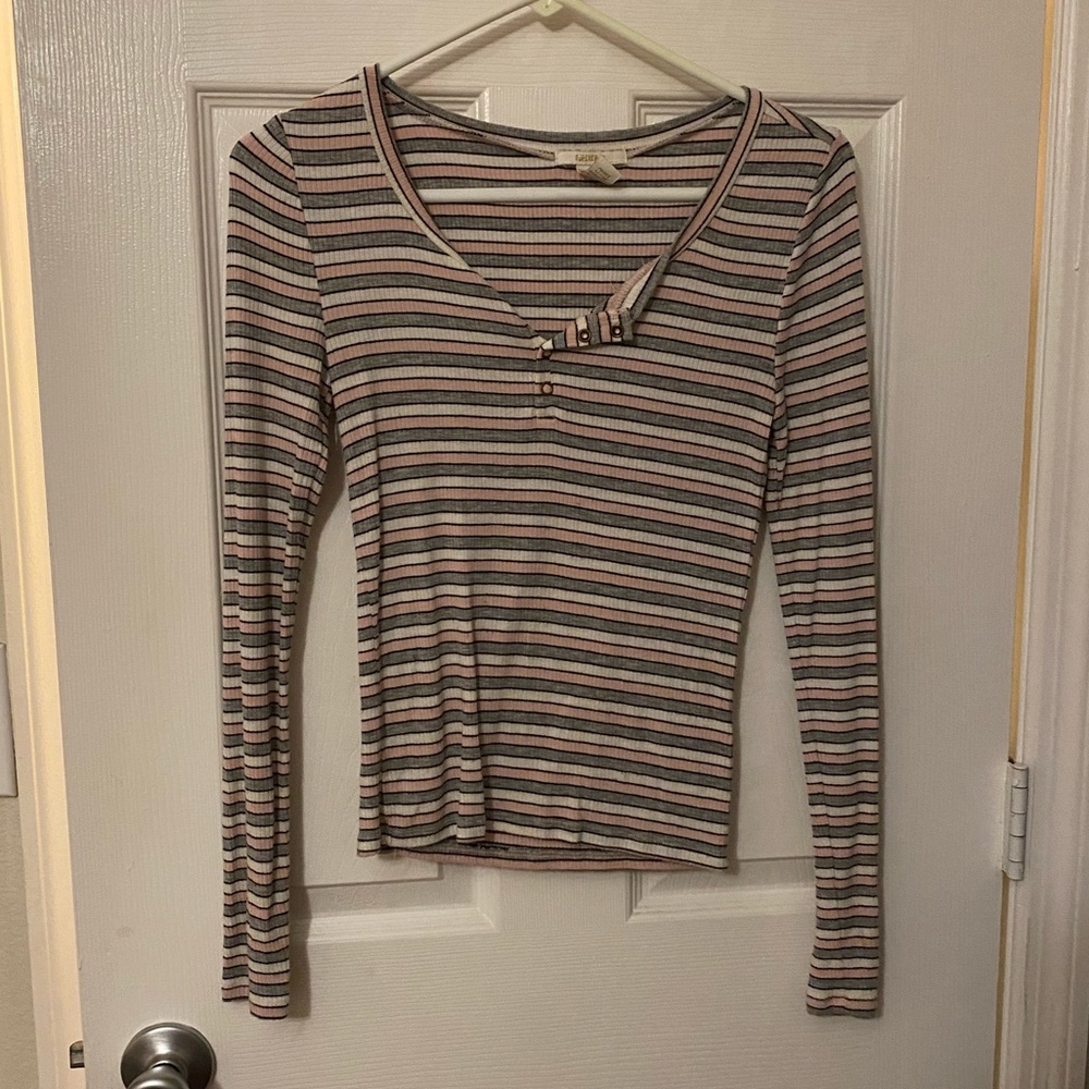 Forever 21 striped long sleeve shirt, size medium